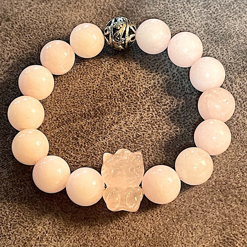 Rose Quartz Hello Kitty Bracelet